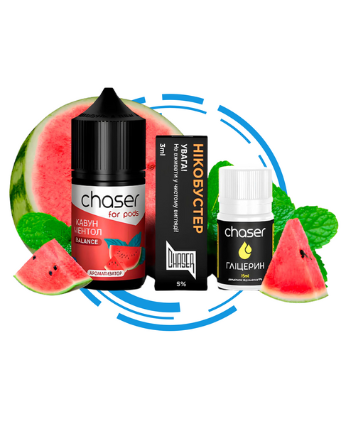 Набор для самозамеса Chaser For Pods Watermelon Menthol, 30 Мл 7379724 фото