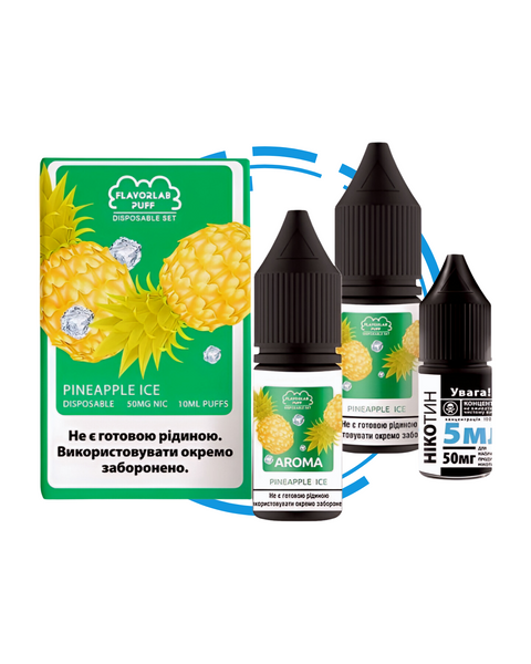 Набор для самозамеса Flavorlab Disposable Puff Pineapple Ice 7579799 фото